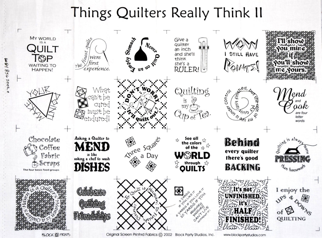 Things Quilters Think II
