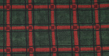 Load image into Gallery viewer, Printed plaid pattern in dark forest green, red, and black.

